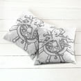 thumbnail image 2 of Ambesonne Octopus Throw Pillow Cover 2 Pack, Sketch Sailboat Wheel, 18", Black White, 2 of 6