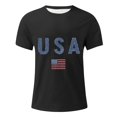 thumbnail image 3 of ZOYOEN Mens USA Patriot Graphic Tee- Crewneck Short Sleeve Soft 4th of July T Shirts Black Size XL, 3 of 4