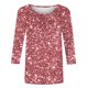 thumbnail image 5 of Tejiojio Women's Sequin Top Round Neck 3/4 Sleeves Sparkly Casual Party Blouse S-2XL, 5 of 5