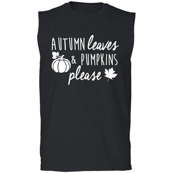 Autumn Leaves & Pumpkins Please Adult Sleeveless Tee