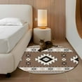 thumbnail image 2 of Round Rugs 3Ft, Brown Boho Round Area Rug Washable Indoor Throw Carpet, Farmhouse Aztec Southwest Ethnic Geometric Small Non Slip Circle Rug for Bedroom Living Room Home Decor Aesthetic, 2 of 8