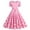 Pink, variant on Kaemgyyd Women's 1950s Vintage Dress Square Neck a Line Plaid Printing Dresses Cocktail Party Bow Tie Clubwear