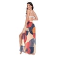 thumbnail image 3 of FORMRS Womens Long Sarong Beach Wrap Semi-Sheer Bikini Skirt Bathing Swimsuit Cover Up, Flowers Pattern, 3 of 7