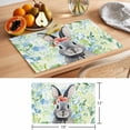 thumbnail image 6 of Easter Bunny Placemats Set of 4, Watercolor Blue Green Red Pink Floral Rabbit Non-Slip Place Mats Washable Table Mats for Kitchen Dining Table Decorations Indoor/Outdoor, 6 of 9