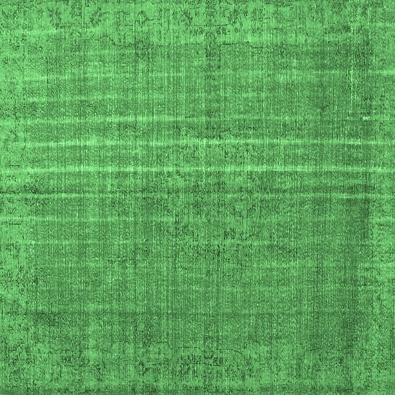 Ahgly Company Indoor Square Persian Emerald Green Bohemian Area Rugs, 3' Square