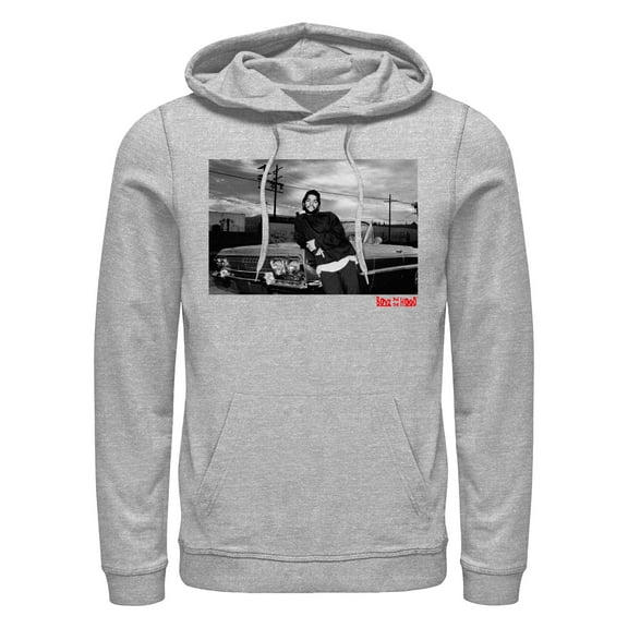 Men's Boyz n the Hood Black And White Doughboy Pose Pull Over Hoodie