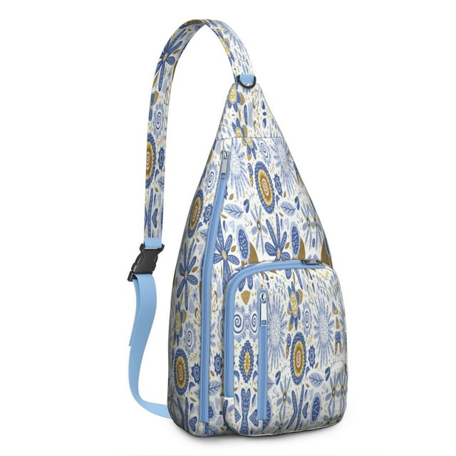 Abstract Tribal Sling Backpack - Ethnic Pattern Crossbody Bag, Durable Hiking Pack