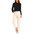 thumbnail image 2 of Allegra K Work Office Blouse for Women's Bow Tie Neck Buttons Mesh Sleeve Chiffon Tops, 2 of 5