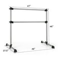 thumbnail image 4 of Goplus 4FT Portable Double Freestanding Ballet Barre Dancing Stretching Silver, 4 of 10