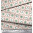thumbnail image 2 of Soimoi White Moss Georgette Fabric Mandala Geometric Print Fabric by Yard 42 Inch Wide, 2 of 5