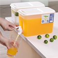 thumbnail image 2 of Yuarrent Dispensador de bebidas de 4L con grifo, hervidor frío transparente, contenedor de bebidas sin fugas para bebidas de verano DIY, té de frutas, Mostrada Yuarrent HA037242-00, 2 of 6