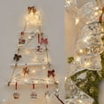 thumbnail image 2 of Cadena de luces navideñas con cintas, adornos navideños, accesorios para árboles de Navidad, colgante decorativo, cinta dorada de doble capa, 2 of 6