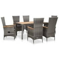 thumbnail image 3 of vidaXL Patio Dining Set Outdoor Table and Chairs Furniture Set Poly Rattan, 3 of 28