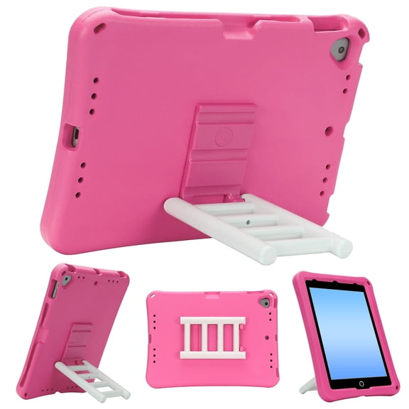 Decase Case for iPad 10.2 inch (9th / 8th / 7th Gen),360° Rotate Stair Kickstand Hard Case Shockproof EVA Kids Tablets Protective Case Cover for iPad 10.2 inch,Rose