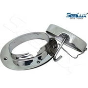SeaLux Marine Stainless Steel Oval Deck Pipe with Hook for Chain and Rope 6 1/4" x 4 1/2"