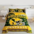 thumbnail image 2 of jejeloiu Rugby City Silhouette Queen Comforter Set,Football Game Helmet Bedding Comforter Set For Adults Reversible 3-Piece, 2 of 8