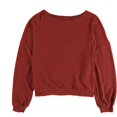 thumbnail image 2 of Project Social T Womens Cozy Ribbed Accent Pullover Sweater, Red, Small, 2 of 2