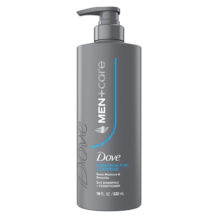 Dove Men+Care Shampoo to Seal Moisture & Smooth Hair, Hydration Fuel with Caffeine, 18 fl oz