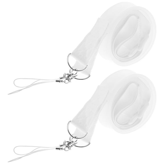 HEMOTON 2pcs Adjustable Dual Hook Silicone Lanyard Badge Holders for ID Cards Name Tags Camera and Neck Strap