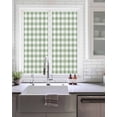 thumbnail image 2 of Window Privacy Film Sage Green Checkered Stained Glass Window Film Decorative Sun Block Window Cover Farmhouse Buffalo Plaid Window Clings Static Adhesive Sticker for Bathroom 17.7"x39.3", 2 of 7