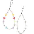 thumbnail image 3 of 2pcs Perles Colorées Charmes de Téléphone Mobile Papillon Perles Chaînes de Téléphone Longes, 3 of 5