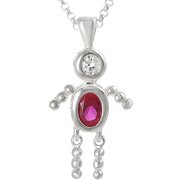 Brinley Co. Boy Birthstone Sterling Silver Pendant, 18"