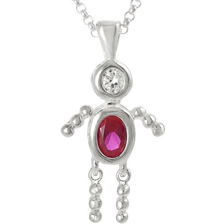 Brinley Co. Boy Birthstone Sterling Silver Pendant, 18"