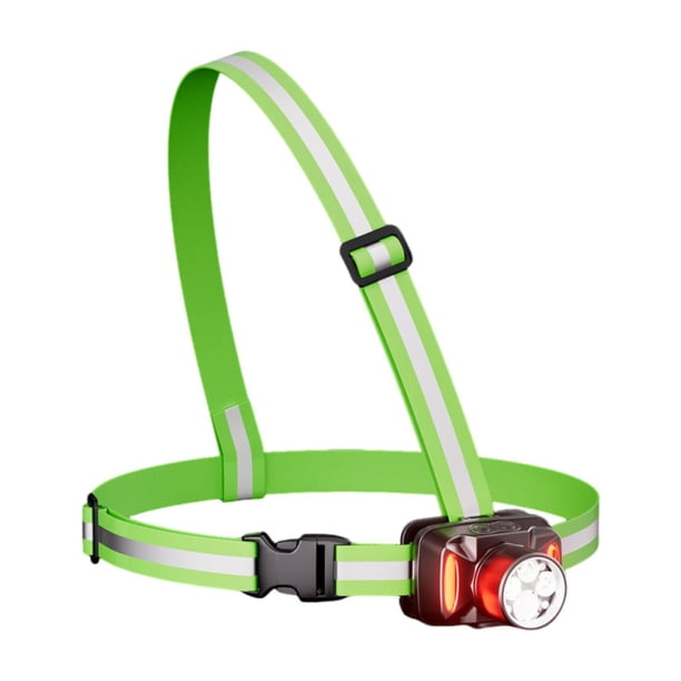 Lámpara de advertencia para el pecho para correr al aire libre, chaleco reflectante con haz ajustable para ciclismo Correa única