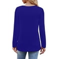thumbnail image 5 of LISTHA Long Sleeve Shirts for Women Dressy Pleated Blouses Crew Neck Fashion Tops 2025 Casual Tunic Tops Blue 3L, 5 of 6
