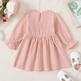 thumbnail image 4 of NZRVAWS Baby Girls Dress Embroidery Banded Long Sleeve Square Neck Dress 1PCS Sun Dress 18-24 Months,Pink, 4 of 7