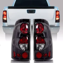 Tail Light Compatible With 1999-2006 Chevy Silverado 1500 2500 3500 GMC Sierra 1500 2500 Driver and Passenger Side Rear Light Brake Lamps (OE Black Clear Lens)