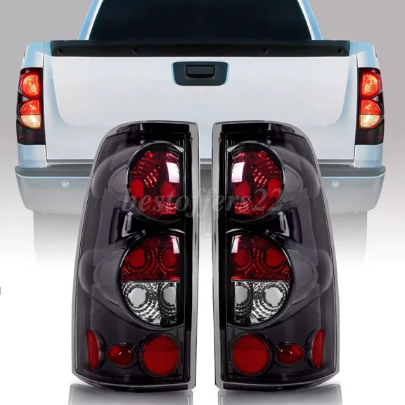 Tail Light Compatible With 1999-2006 Chevy Silverado 1500 2500 3500 GMC Sierra 1500 2500 Driver and Passenger Side Rear Light Brake Lamps (OE Black Clear Lens)