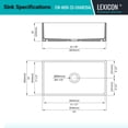 thumbnail image 4 of 33 x 19 Inch Crestwood Farmhouse Sink, Charcoal Fireclay Kitchen Sink, Single Bowl Apron Front, Plain Farm Sink, 4 of 7