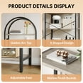 thumbnail image 3 of BeesClover Tall 5-Shelf Bookcase, Arched Display Rack with Metal Frame, Spacious Black Bookshelf for Bedroom or Living Room Storage, 3 of 8