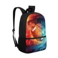 thumbnail image 2 of Binienty Fire Ice Football Print 17 Inch School Backpack for Teens Middle High School Students Bookbag with Side Mesh Pockets Front Zipper Pocket for Daily Commute Travel, 2 of 6