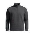 thumbnail image 6 of Quarter Zip Pullover Men 2026 Fall Winter Long Sleeve Jacquard Plain Casual Stand Collar Sweatshirts Mens Pullover Top, 6 of 6