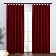 thumbnail image 2 of Cortinas opacas rojas para decoración navideña, cortinas térmicas innovadoras que bloquean la luz, construcción de triple tejido para la privacidad de la sala de estar (L 140 x H 220 cm), 2 of 8
