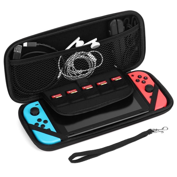 Nintendo Switch Case - Carrying Case Shell Pouch Protective Cover Portable Travel Case Bag with Micro SD Card Game Card Slot Storage Accessories for Nintendo Switch (Black)