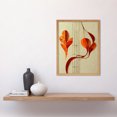 thumbnail image 2 of Modern Abstract Orange Autumn Leaf and Musical Notes Music Staff Lines Art Print Framed Poster Wall Decor 12x16 inch, 2 of 5