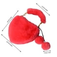 thumbnail image 5 of Bolso de mano de piel sintética con asa superior, suave, informal, con forma de corazón, para mujer Rosa rojo, 5 of 5