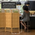 thumbnail image 5 of Red Lantern 4 ft. Short Fiber Weave Folding Screen - Light Beige - 3 Panels, 5 of 7