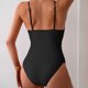 thumbnail image 4 of Traje de baño de una pieza para mujer, conjuntos de bikini para mujer, traje de baño de verano de color liso para mujer, 4 of 5