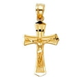 thumbnail image 2 of Ioka-14K Yellow Gold Jesus Crucifix Cross Pendant with 1.9mm Figaro 3+1 Chain Chain Necklace - 20", 2 of 4