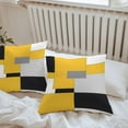 thumbnail image 5 of Yellow Black Patchwork Outdoor Pillow Covers Pack of 2 Abstract Geometric Art Waterproof Throw Pillow Covers Decorative Cushion Cases for Patio Garden Tent Balcony Couch 16x16 inch, 5 of 8