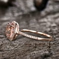 thumbnail image 3 of 3.75 Carat 10mm Round Cut Morganite Engagement Ring 10K Rose Gold Halo Diamond Moissanite Ring, Promise Ring, Anniversary Ring, 3 of 7