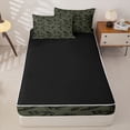 thumbnail image 4 of Homewish Gothic Skeleton Zipper Twin Comforter Sets with Fitted Sheet and 2 Pillowcases for Kids, Green Moth Mushroom Floral Skull Zipper Bedding Set, Black Reversible, 4pcs, 4 of 6