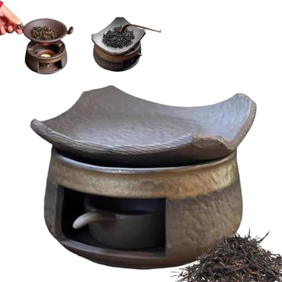 Ceramic Tea Stove Warmer Set, Aromatherapy Burner, Handmade Ceramic Candle Wax Melts Warmer With Tealight Holder for Home Hotel