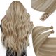 thumbnail image 1 of Extensiones de cabello Sunny Hair Genius, ajustables para coser, cabello liso, rubio dorado, mezcla rubio claro, mechas, extensiones de cabello humano cosidas a mano, de 16 pulgadas, 1 of 9