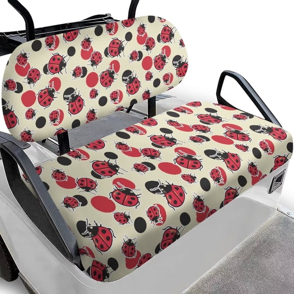 chaqlin Red Ladybug Golf Cart Seat Cover Kit Comfortable Soft Golf Cart Blanket Seat Covers Suitable for EZGO 2-Person Seats Club Cars