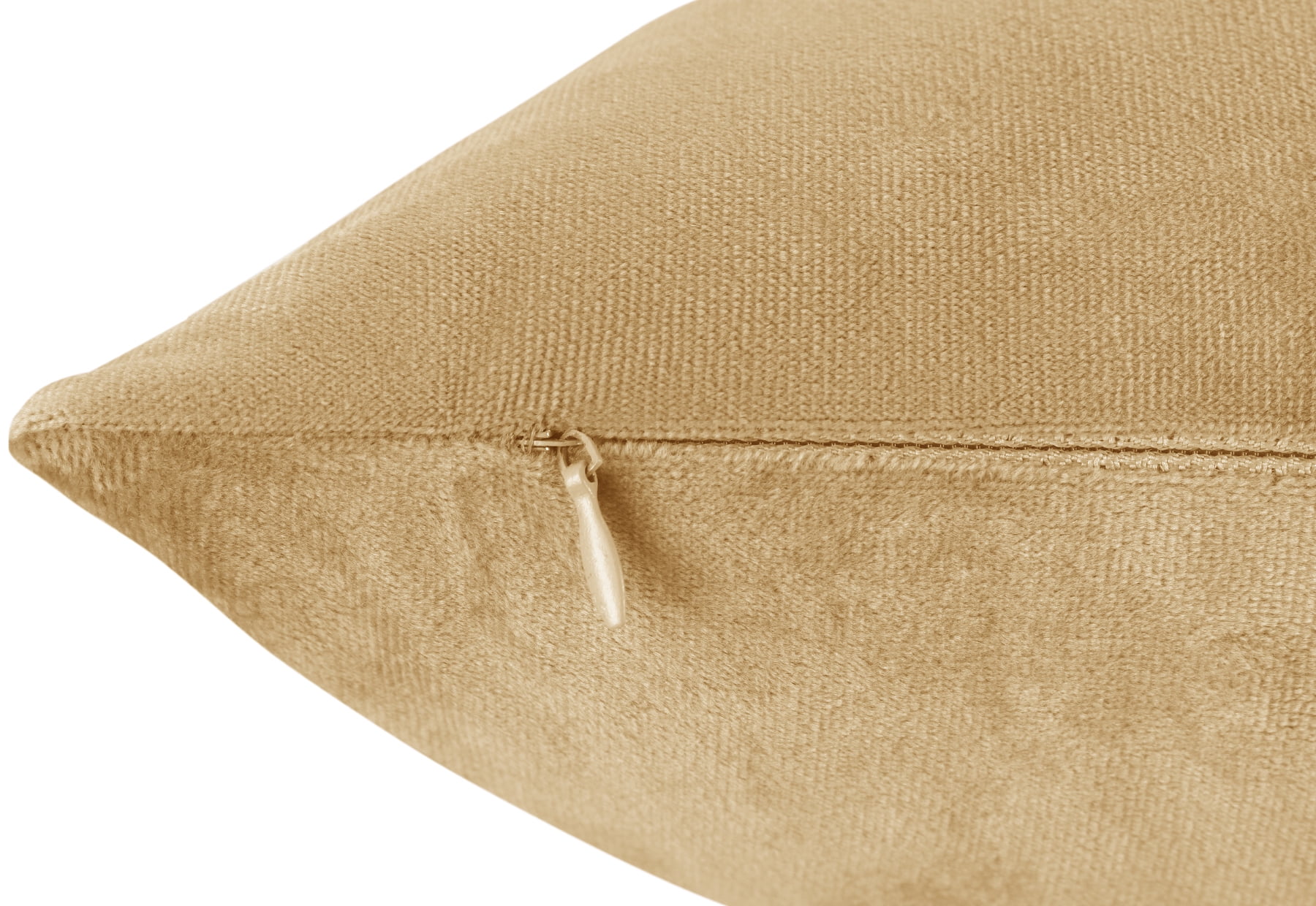 Clara Clark Plush Solid Decorative Microfiber Square Throw Pillow Cover with Throw Pillow Insert for Couch, Gold, 16"x16"", 4 Piece Decorative Soft Throw Pillow Set